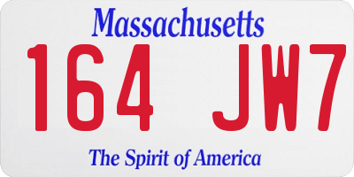 MA license plate 164JW7