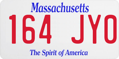 MA license plate 164JY0