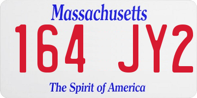 MA license plate 164JY2