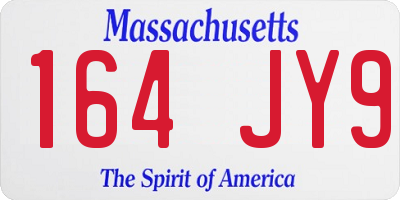 MA license plate 164JY9