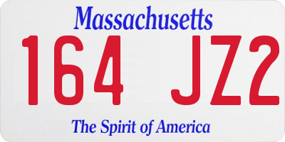 MA license plate 164JZ2