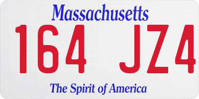 MA license plate 164JZ4