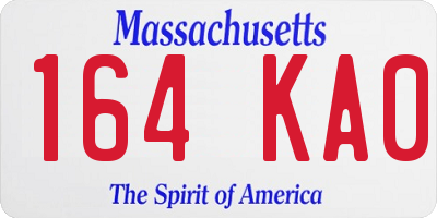 MA license plate 164KA0