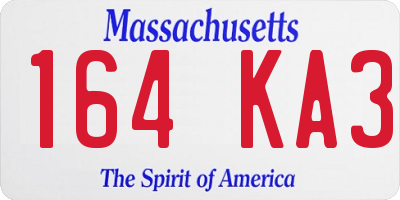 MA license plate 164KA3