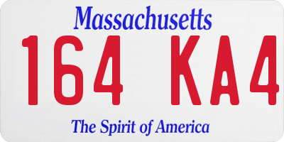 MA license plate 164KA4
