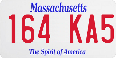 MA license plate 164KA5