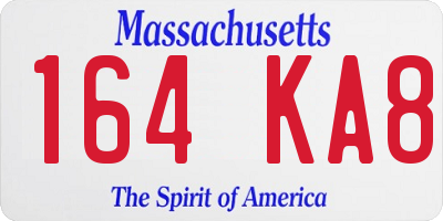 MA license plate 164KA8