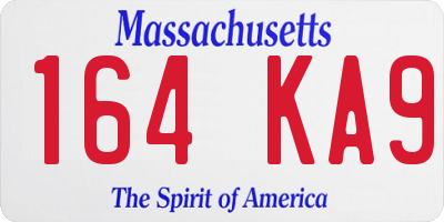 MA license plate 164KA9