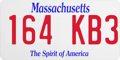 MA license plate 164KB3