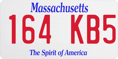 MA license plate 164KB5
