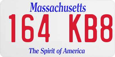 MA license plate 164KB8