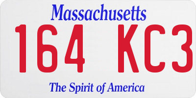 MA license plate 164KC3