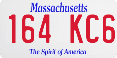 MA license plate 164KC6
