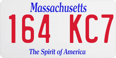 MA license plate 164KC7