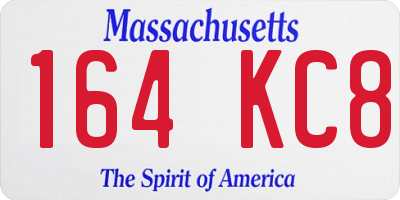 MA license plate 164KC8