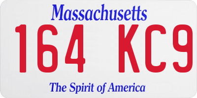 MA license plate 164KC9