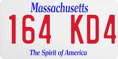 MA license plate 164KD4