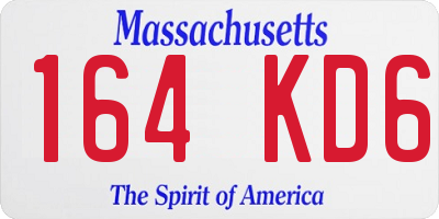 MA license plate 164KD6