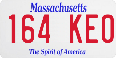 MA license plate 164KE0