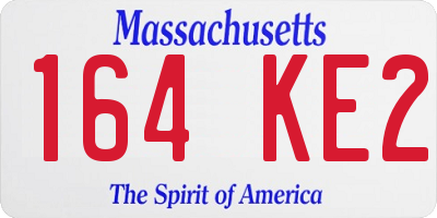MA license plate 164KE2