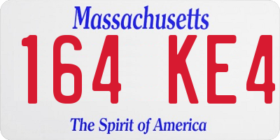 MA license plate 164KE4