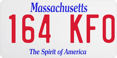 MA license plate 164KF0
