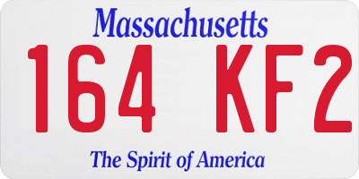 MA license plate 164KF2