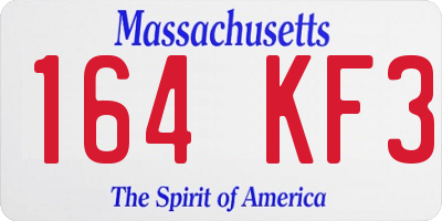 MA license plate 164KF3