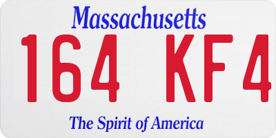 MA license plate 164KF4