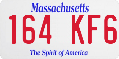MA license plate 164KF6