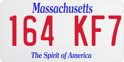 MA license plate 164KF7