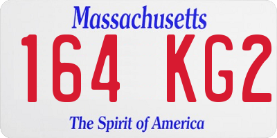 MA license plate 164KG2