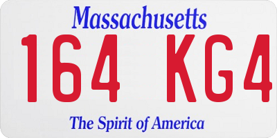 MA license plate 164KG4