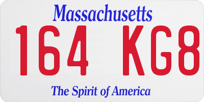 MA license plate 164KG8