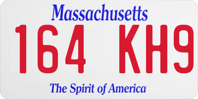 MA license plate 164KH9