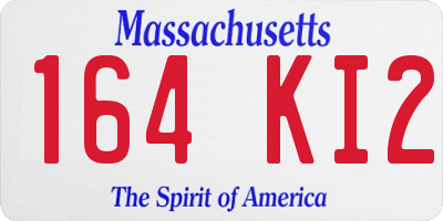 MA license plate 164KI2