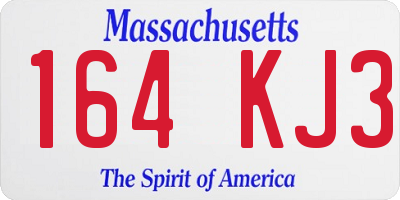 MA license plate 164KJ3