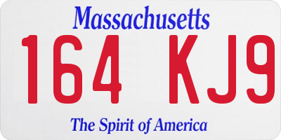 MA license plate 164KJ9