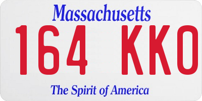 MA license plate 164KK0
