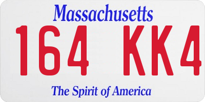 MA license plate 164KK4