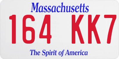 MA license plate 164KK7