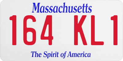 MA license plate 164KL1