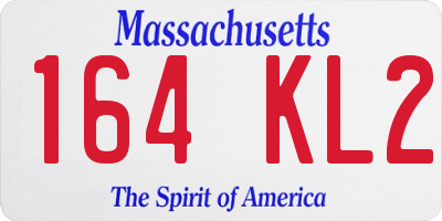 MA license plate 164KL2
