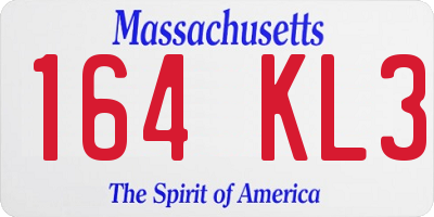 MA license plate 164KL3