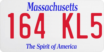 MA license plate 164KL5