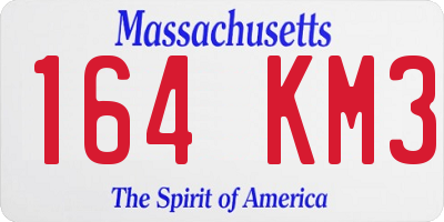 MA license plate 164KM3