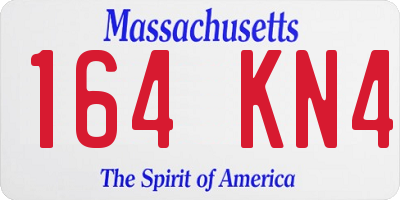 MA license plate 164KN4