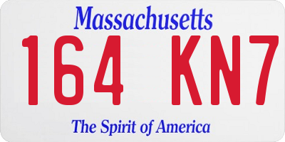 MA license plate 164KN7