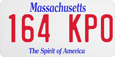 MA license plate 164KP0