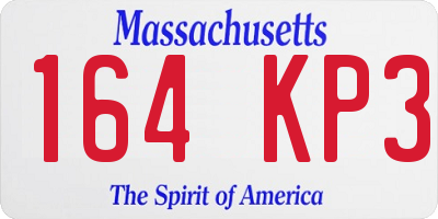 MA license plate 164KP3